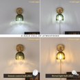 thumbnail image 4 of Lámpara de pared Shenmoyl Green Tulip Glass Plugin con cable, 4 of 8