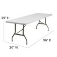 thumbnail image 3 of CozyBox Plastic Folding Table Centerfold Picnic Table, Bi-Fold White Plastic Table for Tailgating Camping and Outdoor (4ft,6ft,8ft), 3 of 3