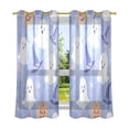thumbnail image 6 of Yayeee Window Curtains Light Filtering 63"x42" Grommet Panel Pair Home Living Room Decor, Blue Halloween, 6 of 7