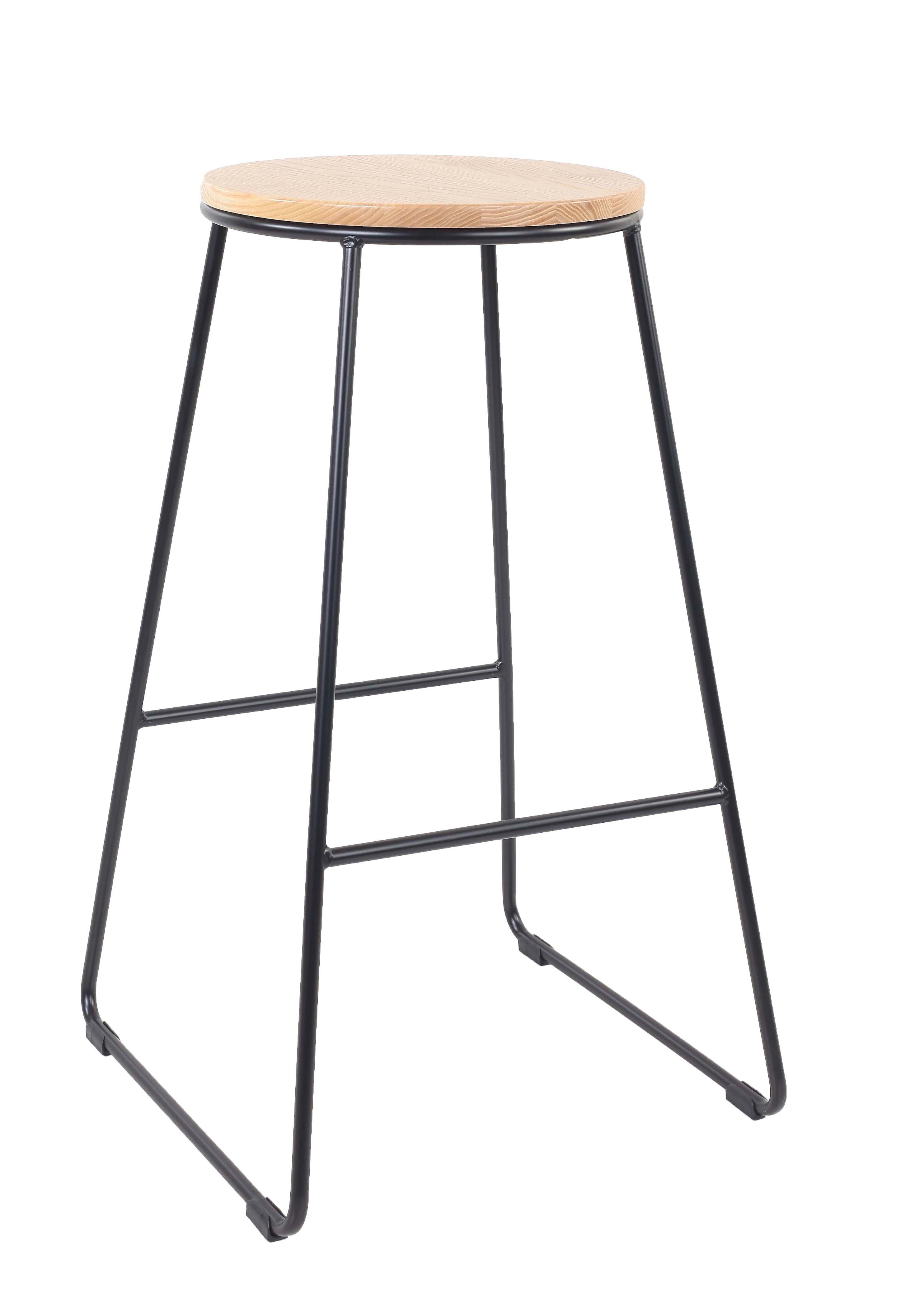 Mainstays 28 In Backless Bar Stool, Natural Rubberwood photo 1