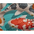 thumbnail image 4 of oneOone Polyester Lycra Turquoise Blue Fabric Koi Fish Ocean Craft Projects Decor Fabric Printed By The Yard 56 Inch Wide, 4 of 4