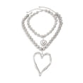 thumbnail image 6 of NICKSUN Exaggerated Heart Pendant Pearl Necklace,Charming Plated Gold Chunky Love Ball Statement Choker,Sweet Heart Beaded Collar Necklace for Women, 6 of 9