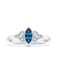 thumbnail image 4 of Rosec Jewels London Blue Topaz Promise Ring for Women - 4X8 mm - Celtic Knot Ring - AAA Quality Certified - Ready to Gift, 10K White Gold, US 5.00, 4 of 8