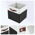 thumbnail image 2 of Unique Bargains Storage Cube Fabric Storage Bin with Handles Black 11*11*11in, 2 of 6