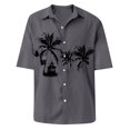 thumbnail image 4 of Designer Spring Summer Men's Casual Cotton Solid Color Short Sleeve Shirts Loose ShirtsXL, 4 of 5