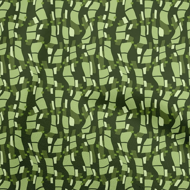 oneOone Cotton Poplin Twill Green Fabric Abstract Sewing Craft Projects Fabric Prints By Yard 56 Inch Wide