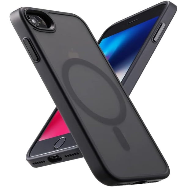 Funda magnética para iPhone SE 2022/iPhone SE 2020/iPhone 8, con imanes integrados, compatible con MagSafe, carcasa trasera rígida de policarbonato translúcida mate para iPhone 8/SE 2/SE 3 (4,7"),