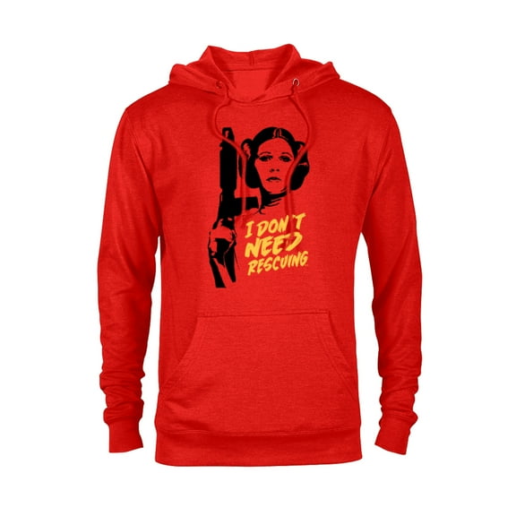 Star Wars Princess Leia Escape I Don't Need Rescuing - Pullover Hoodie for Adults - Customized-Red