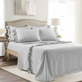 thumbnail image 2 of Ruffle Bed Sheet Set 6 Piece - 22 Inch Deep Pocket - 400 Thread Count - 100% Egyptian Cotton - Super Comfy, Extra Soft and Luxury - Light Gray Solid, Olympic Queen Size., 2 of 6