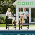 thumbnail image 5 of SERWALL Tall Balcony Adirondack Chairs Set of 2, HDPE Outdoor Bar Height Barstools Chair Set of 2 for Bistro, Poolside, Garden, Black, 5 of 7