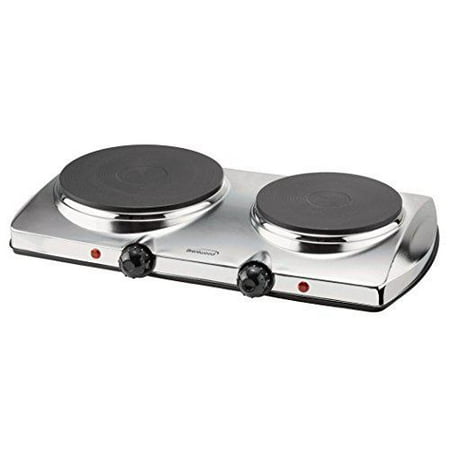 brentwood electric double hot plate 1440-watt, pack of 1, silver