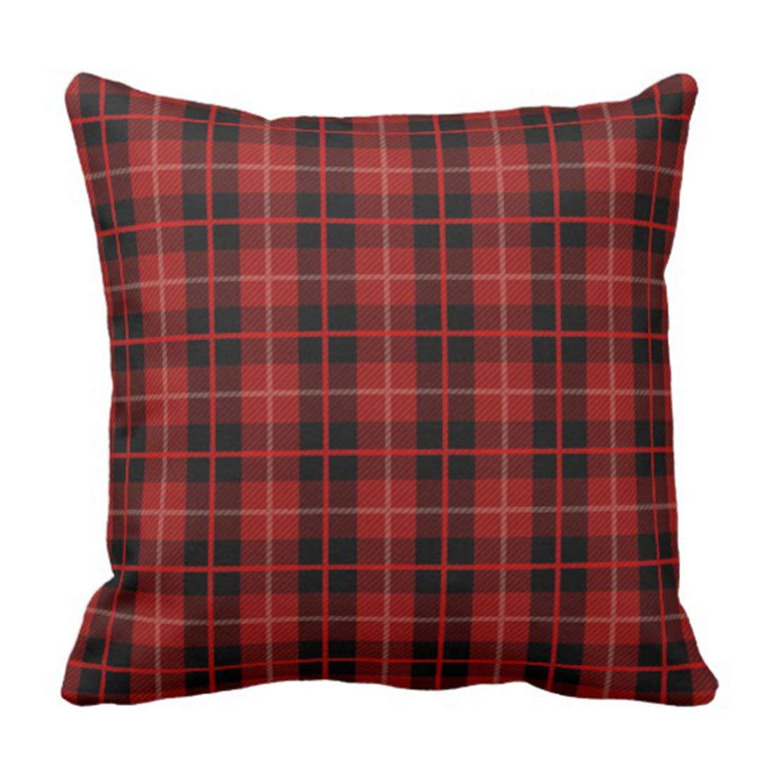 BPBOP Red and Black Plaid Pillowcase Throw Pillow Cover 20x20 inches