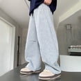 thumbnail image 6 of XAOFW Boys Girls Solid Color Pants Drawstring Elastic Waist With Side Pockets Stretch Knit Sweatpants Kids Back To School Athletic Pants Soft Bottom 4-5 Years, 6 of 9