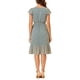 thumbnail image 3 of Vestido Midi de Invitada de Boda para Mujer INSPIRE CHIC con Cuello Cuadrado, Mangas de Volante y Estampado Floral en Azul Gris XL, 3 of 5