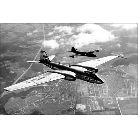 24"x36" Gallery Poster, Martin RB-57D Canberra with b-57a bomber 1950s