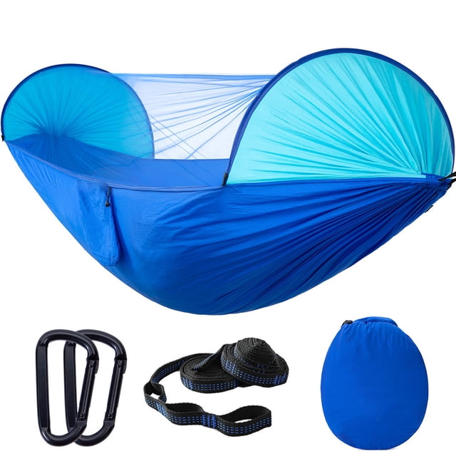 Hamaca automática con mosquitera de nailon para acampar al aire libre, sombrilla, hamaca a prueba de mosquitos, tienda de campaña, columpio para interiores