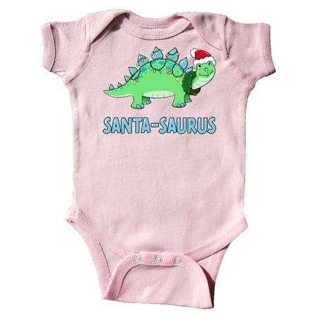 

Inktastic Santa-saurus Christmas Dinosaur with Hat Lights and Wreath Gift Baby Boy or Baby Girl Bodysuit