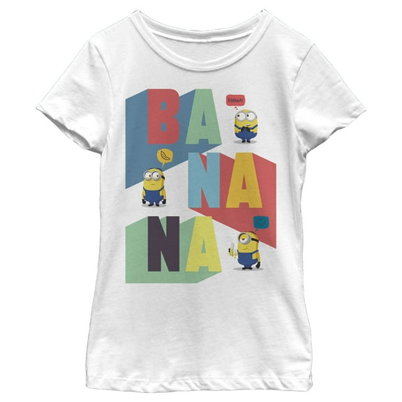 Girl's Minions: The Rise of Gru Ba-Na-Na  Graphic Tee White X Large