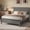 Black Grey, variant on Amolife Full Size Bed Frame, Platform Bed Frame with Rustic Wood Headboard, Heavy Duty, No Box Spring Needed, Walnut