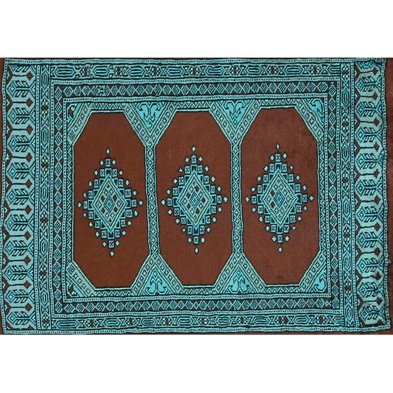 Ahgly Company Indoor Rectangle Persian Light Blue Traditional Area Rugs, 7' x 10'