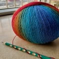 thumbnail image 5 of Magic Ombre Mandala Yarn Cake - 500M 90% Wool Lab-Certified Anti-Pilling (7oz) | Tangle-Free Center-Pull for Sock, Crocheting | Rainbow Gradient Variegated Yarn, 5 of 10