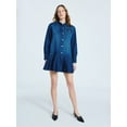 thumbnail image 2 of Scoop Women's and Women’s Plus Denim Pleated Mini Shirt Dress, Sizes XS-4X, 2 of 5
