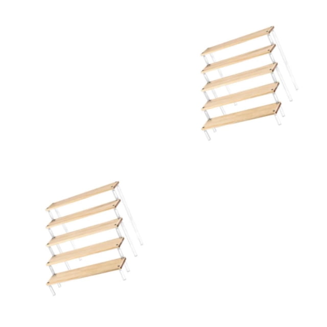 Naiovety Acrylic Display Riser Shelves Cupcakes Holder Perfume for Figure Cosmetic 5 niveles 2Conjunto