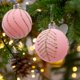 thumbnail image 4 of 6CM Flocked Christmas Balls Hanging Balls Glitter Plastic Balls Christmas Tree Ornament Set Of Four, 4 of 6