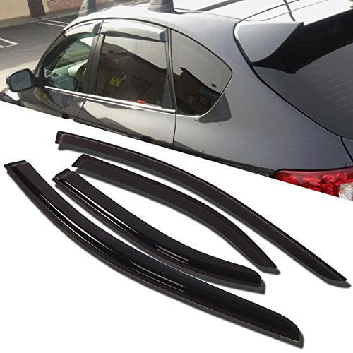 TuningPros WD-485 Tinted Smoke Out-Channel Window Visor Deflector Rain Guard 4-pc Set
