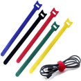 thumbnail image 2 of (100 PCS Rojo) Corbatas de hebilla reutilizables con línea electrónica para tableta, computadora portátil, TV, oficina en casa, 2 of 5