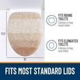 thumbnail image 5 of Soft Microfiber Bathroom Toilet Lid Cover, Machine Washable Covers, 17.5x15, Stays in Place Rubber Backing, Fits Most Round, Elongated and Oblong Lids, Accessories Decor, Beige, 5 of 7