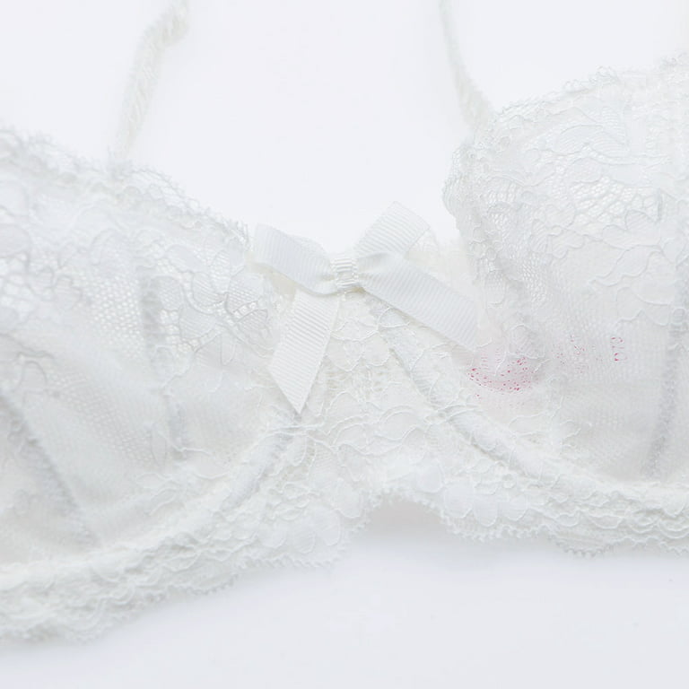Varsbaby Sexy Unlined Balconette Demi-Cup Underwire Lace Bra