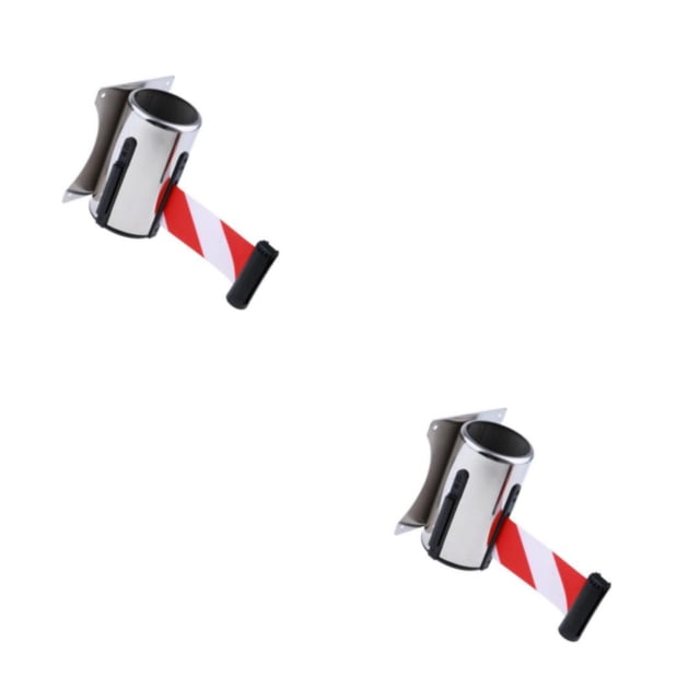 Bearachild Stanchion Queue Barrier Wall Mount Crowd Retractable Control eter Ribbon rojo blanco 5m 2Conjunto