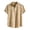 F231 Khaki, variant on Curuila Tops For Men Solid Color Summer Crew Neck Short Sleeved Button Down Comfort Casual Tee Blue Size L