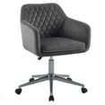 thumbnail image 1 of Linon Lyla Chaise de Bureau Rembourrée Matelassée Gris, 1 of 16