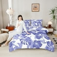 thumbnail image 4 of Feelyou Summer Palm Leaf Bedding Comforter Set for Teens, Slate Blue Flower Floral Print Twin Comforter Sets, Plant Brotanical Reversible Bedding Set, Microfiber Bedroom Decor, 2-Piece, 4 of 8