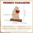 thumbnail image 2 of Adorno de oso de madera personalizado XINYU escultura con 2 a 6 nombres de familia, 2 of 7