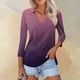 thumbnail image 5 of Blusas para las Mujeres Casual 3/4 Manga Botón de la Camiseta Cuello Impresión, Ligera Blusa de Verano, 5 of 5