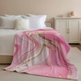thumbnail image 3 of Flannel Fleece Throw Blanket Pink Water Ripple Gold Foil Lightweight Soft Plush Blankets,Abstract Wave Minimalist Style Cozy Warm Throw Blanket for Couch Sofa Bed Car Office All Season Use 50x60in, 3 of 9