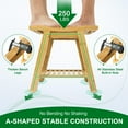 Bamboo Shower Bench, AShaped Spa Seat with Storage Shelf for Shaving