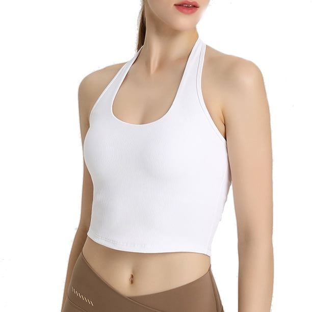 Minnieouse Ropa interior Inalámbrico Seguro La correa para el cuello Copa completa Carpeta de pecho delgada Sujetadores de vendaje de compresión Correr Camisetas sin mangas Blanco S Minnieouse AP017054-02