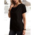 thumbnail image 4 of Camiseta con cuello vuelto, camiseta informal de manga corta para mujer, cómoda camiseta de manga corta, camiseta de manga corta de moda probada y confiable, 4 of 6