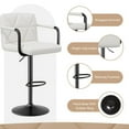 thumbnail image 5 of Hawsaiy Modern Bar Stools Set of 2, PU Leather Adjustable Swivel Bar Chairs with Armrests and Back, Hydraulic Counter Height Stools with Footrest for Kitchen Island, Dining Room, Bar, White, 5 of 8