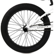 Elite BMX Bicycle 20” Freestyle Bike - Stealth White Ideal for Ages 7 to 18 Years