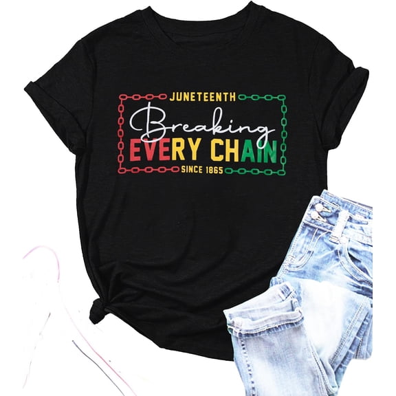 Juneteenth_Shirt Outdoor Tops Sports T-shirt Casual Graphics Tops Gift Tee Medium Man Women
