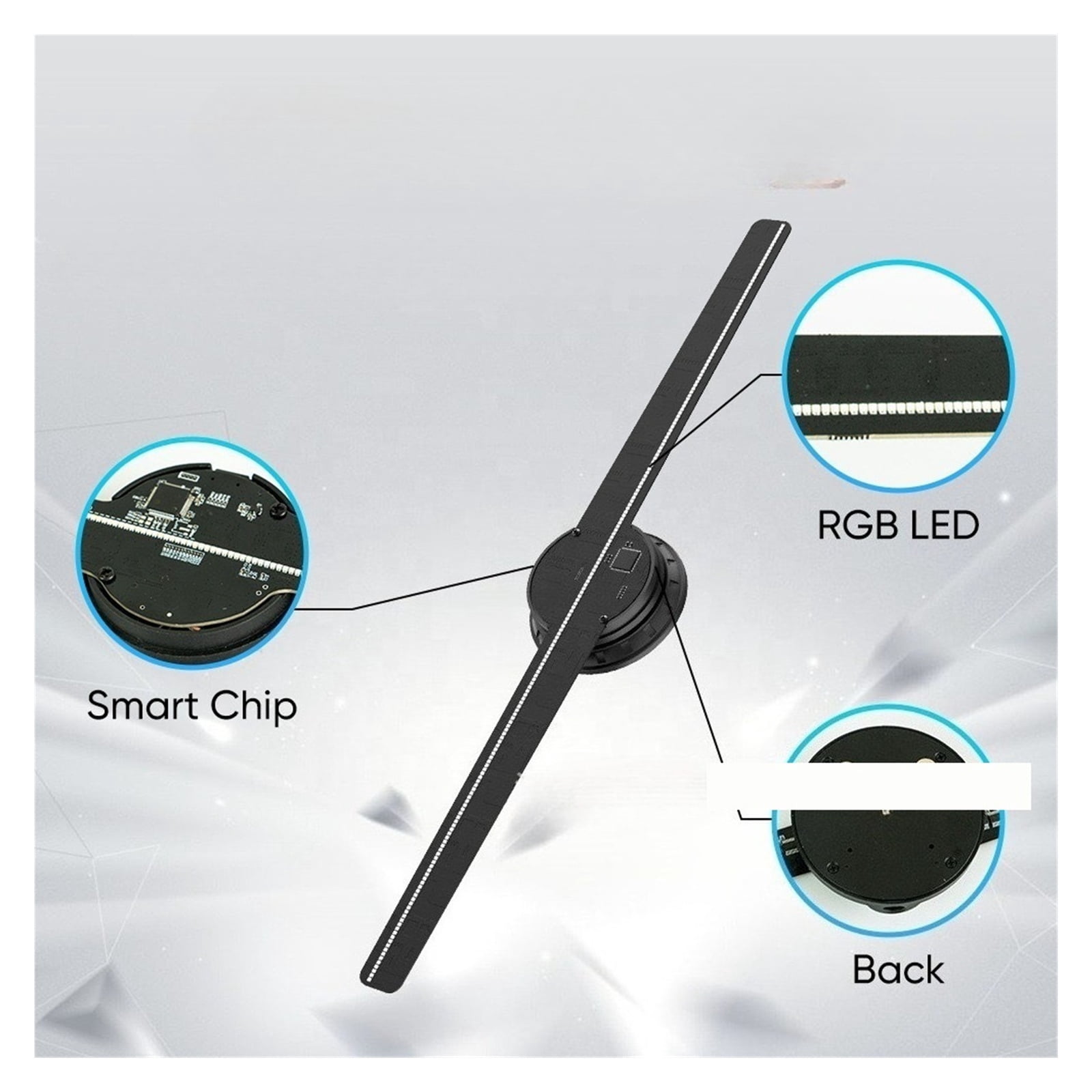 42CM 3D Hologram Fan Holographic Projector Advertising Display Light HD for Stores Bars Party Home