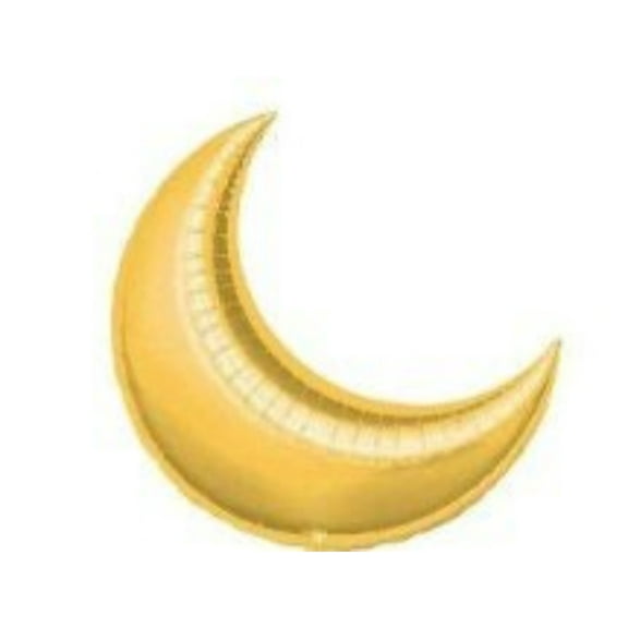 10" GOLD CRESCENT Balloon (Air-Fill Only)  Party Supplies Decorations Foil Mylar Balloon