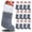 Grey & White, variant on 12Pack /24 Pack Felt Christmas Stockings, 19 Inches Red and White Christmas Stockings Hanging Ornaments, White Cuff with Gold Trim Christmas Stockings for Family Christmas Holiday Decorations