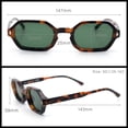 thumbnail image 3 of Retro Octagon Thick Frame Sunglasses Geometric Bold Small Frame UV400 Tortoise Frame - Green Lens, 3 of 6
