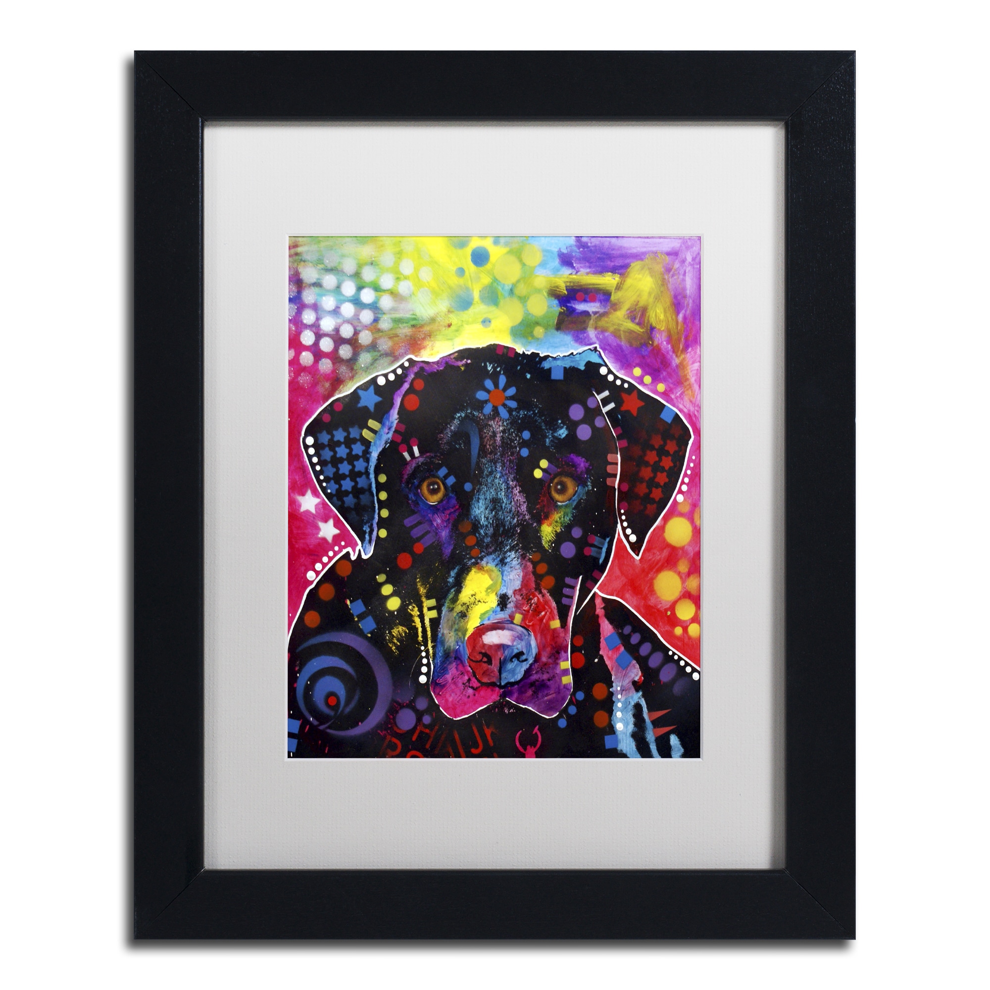 Trademark Fine Art "The Labrador" Canvas Art by Dean Russo, White Matte, Black Frame